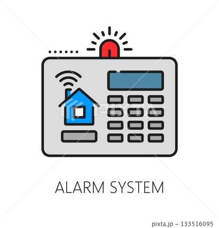Home security alarm system color line icon or...のイラスト素材 [133516095] - PIXTA