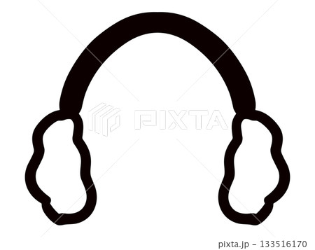 白いモコモコの防寒用イヤーウォーマーのイラスト 白いモコモコの防寒用イヤーウォーマーのイラスト 133516170