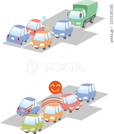 交通安全＜交通渋滞時の脇道への右折＞ 133516188