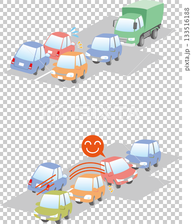 交通安全＜交通渋滞時の脇道への右折＞ 133516188