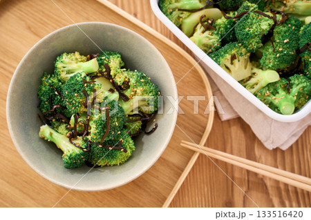 ブロッコリーと塩昆布のナムル 133516420