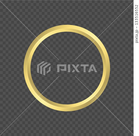 Golden Metallic Ring Frame isolated 133516552
