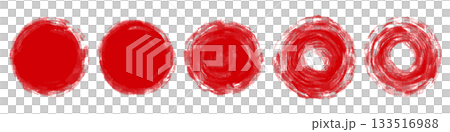 筆の手書き円セット 丸 あしらい 133516988