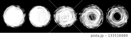 筆の手書き円セット 丸 あしらい 133516989
