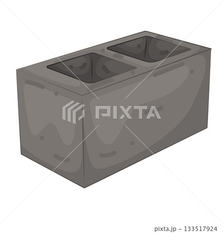 Illustration of concrete block  133517924