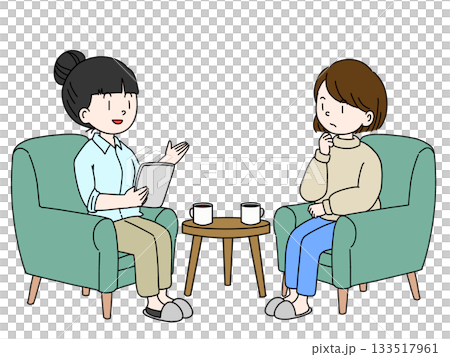 Receive counseling, receive coaching, explanation, consultation, interview 133517961