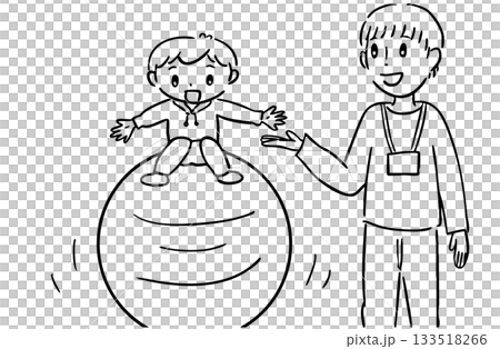 Children doing core training during physical therapy 133518266