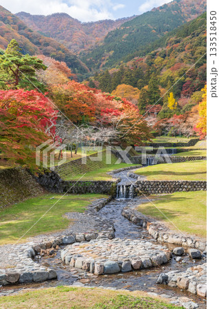 紅葉の綺麗な養老公園 不動橋からの眺め(岐阜県) 紅葉の綺麗な養老公園 不動橋からの眺め(岐阜県) 133518450