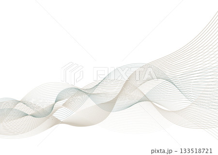 淡い色の波形ライン2　アブストラクト背景07 133518721