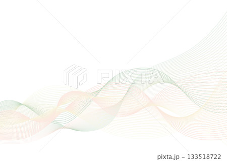 淡い色の波形ライン　アブストラクト背景07 133518722