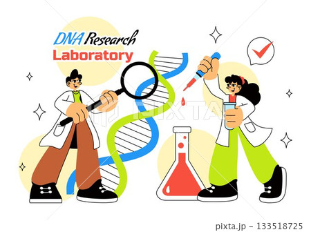 DNA Research Laboratory Illustration Featuring Blood Test and Nanotech Lab With Scientific and Medical Elements In a Future Technology Background DNA Research Laboratory Illustration Featuring Blood Test and Nanotech Lab With Scientific and Medical Elements In a Future Technology Background 133518725