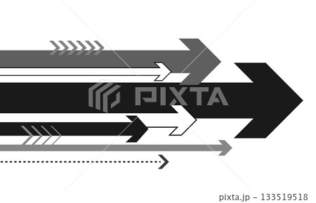 白黒の矢印背景素材・フラットベクター 白黒の矢印背景素材・フラットベクター 133519518