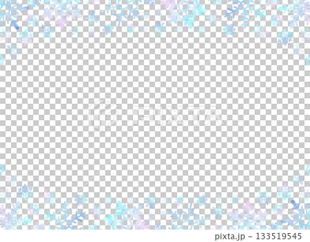 Transparent snowflake watercolor frame illustration 133519545
