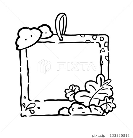 Cute nature decoration photo frame cartoon border outline illustration 133520812