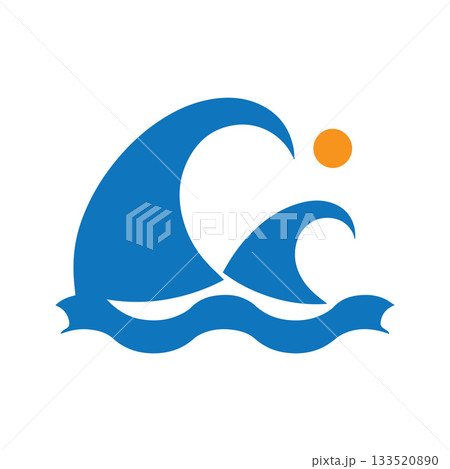 Powerful Dynamic Wave And Sunburst Logo With Thick Striking Lines 133520890