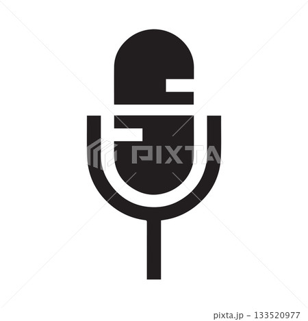 Minimal Podcast Recording Emblem Representing Simple Digital Communication 133520977
