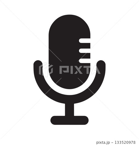 Rounded Badge Microphone Logo Showing Clean Modern Audio Brand Identity 133520978
