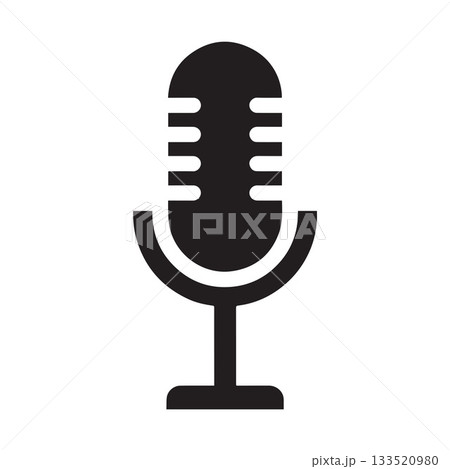Dynamic Slanted Microphone Logo Showing Energetic Modern Podcast Identity 133520980