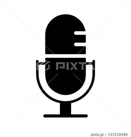 Tall Soundwave Microphone Logo Showing Powerful Podcast Signal Expression 133520986