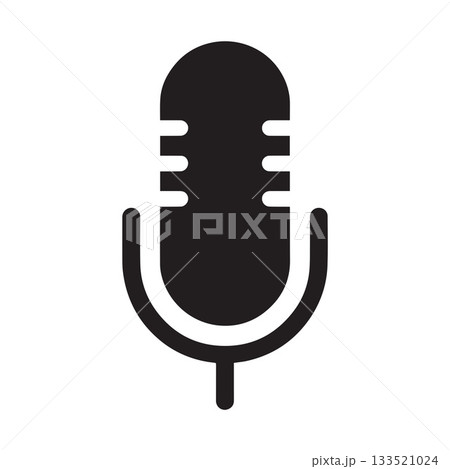 Geometric Block Audio Emblem Representing Stable And Strong Broadcasting Style 133521024