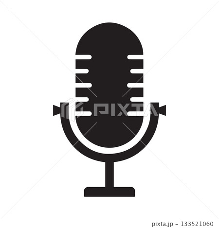 Waveform Microphone Logo Showing Creative Modern Podcast Sound Representation 133521060