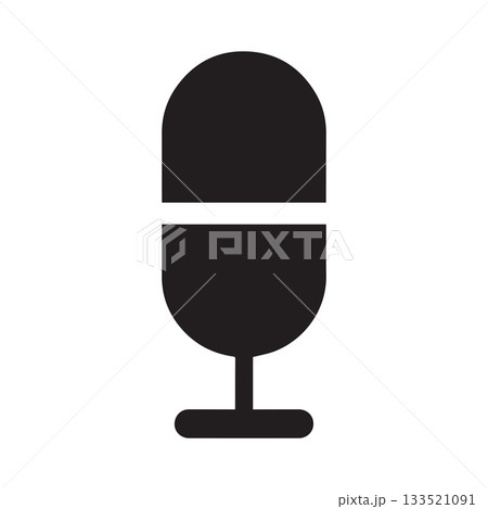 One Line Microphone Logo Showing Elegant Minimal Podcast Expression 133521091