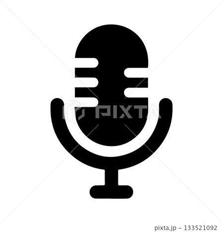 Geometric Microphone Badge Representing Balanced Modern Sound Recording 133521092