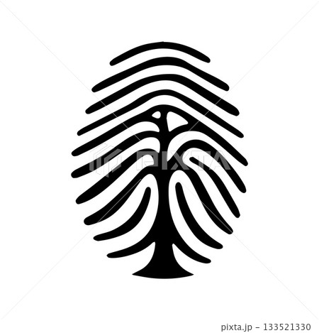 Tree Branch Fingerprint Logo Showing Life Growth and Human Roots 133521330