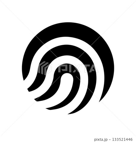 Square Line Fingerprint Logo Showing Structure Identity and Modern Innovation 133521446