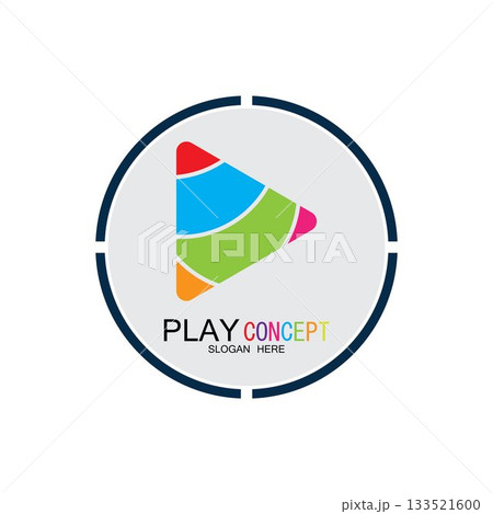 Play logo design concept vector Icon Symbol 133521600
