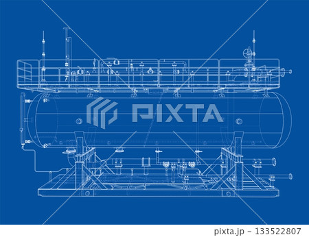 Industrial Tank Blueprint. Vector 133522807