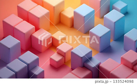 Abstract Illusion Art in Rainbow Multicolor Symmetry 133524098