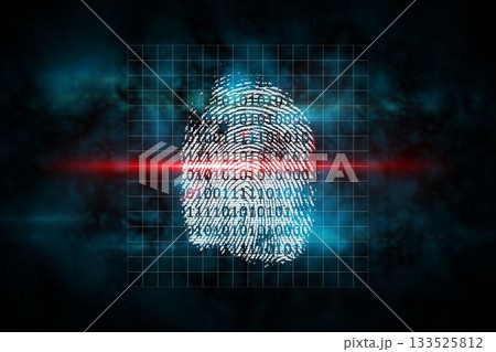 Digital security finger scan Digital security finger scan 133525812