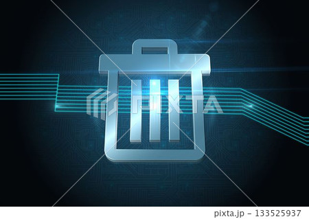 Bin symbol on technical background Bin symbol on technical background 133525937