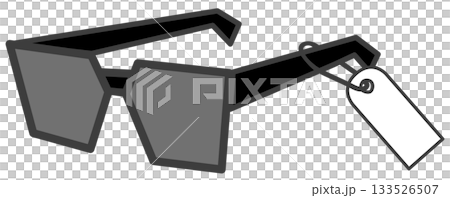 Modern Black Square Sunglasses with Price Tag illustration 133526507