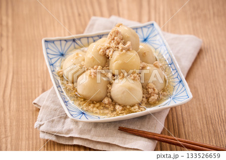 里芋の鶏そぼろ餡掛け 133526659