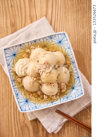 里芋の鶏そぼろ餡掛け 133526673