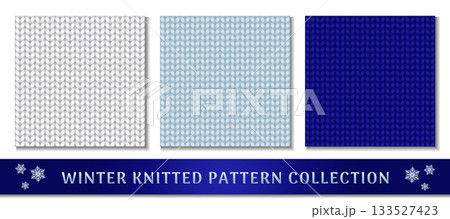 Winter Knitted Pattern Collection. Realistic accurate knitted fabric texture. Perfect for textiles, backgrounds, and creative designs. Best for winter, Christmas and New Year projects. Vector Winter Knitted Pattern Collection. Realistic accurate knitted fabric texture. Perfect for textiles, backgrounds, and creative designs. Best for winter, Christmas and New Year projects. Vector 133527423