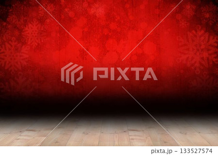 Snowflake wallpaper over floor boards Snowflake wallpaper over floor boards 133527574