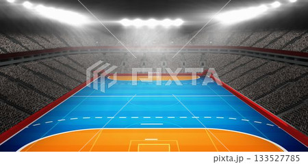 Digital image of handball field indoor Digital image of handball field indoor 133527785
