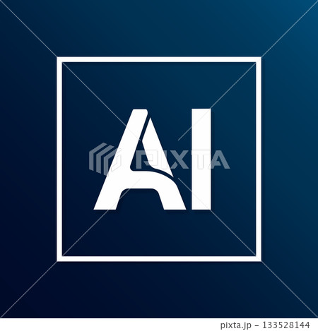 Artificial Intelligence AI Technology Logo Icon Design Vector. 133528144
