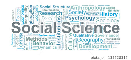 Social Science Word Cloud. Key Concepts on Human Society, Behavior, and Institutions Social Science Word Cloud. Key Concepts on Human Society, Behavior, and Institutions 133528315