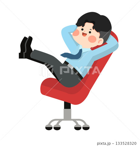 Illustration of Man Relaxing in Office Chair Illustration of Man Relaxing in Office Chair 133528320