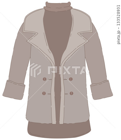 Warm Overcoat and Turtleneck Outfit Illustration Warm Overcoat and Turtleneck Outfit Illustration 133528931