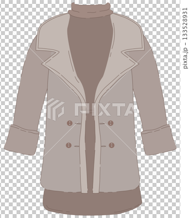 Warm Overcoat and Turtleneck Outfit Illustration Warm Overcoat and Turtleneck Outfit Illustration 133528931