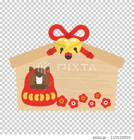 絵馬（午年のだるま）　イラスト 133528950