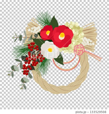 Camellia shimenawa decoration 133529508