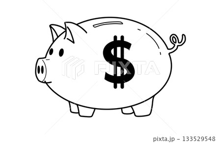 illustration of a piggy bank with a bold dollar symbol, representing saving money, financial planning, budgeting, and simple economic concepts for modern finance content illustration of a piggy bank with a bold dollar symbol, representing saving money, financial planning, budgeting, and simple economic concepts for modern finance content 133529548