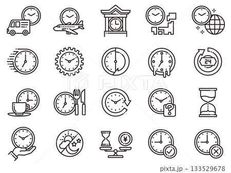 時間・時計アイコン01 Time/Clock Icons 時間・時計アイコン01 Time/Clock Icons 133529678