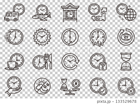 時間・時計アイコン01 Time/Clock Icons 時間・時計アイコン01 Time/Clock Icons 133529678
